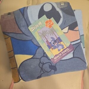 Disney Stitch Kids Swim Towel - Blue and Brown